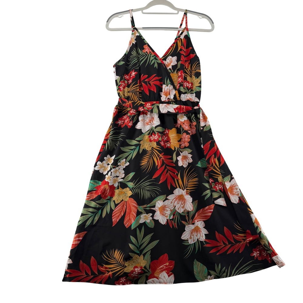 PatPat Floral Tropical Midi Dress Womens Medium Sundress Vacation Resort Beach